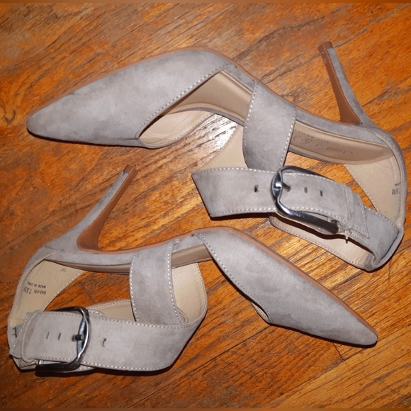 Chinese Laundry beige, suede, strappy heel - Picture 2 of 3
